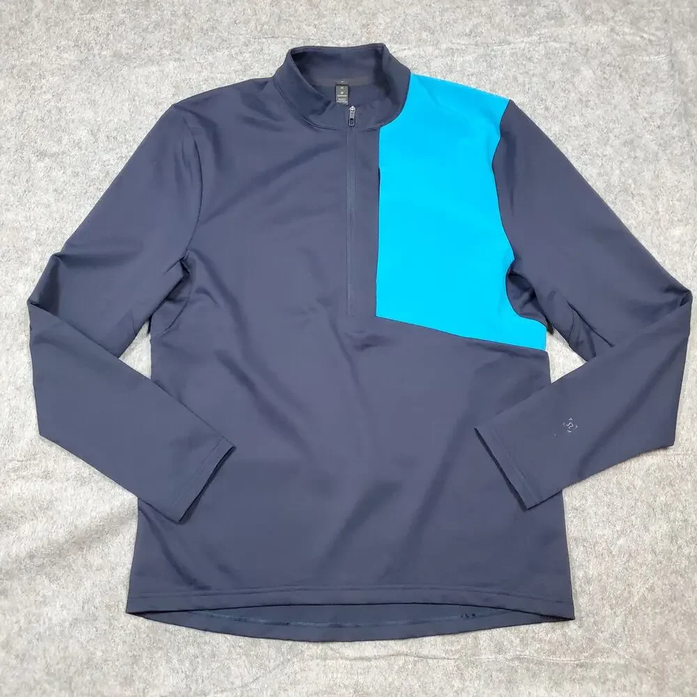 Lululemon Pullover Mens Medium Division 1/2 Zip Athletic Blue Run Gym Colorblock
